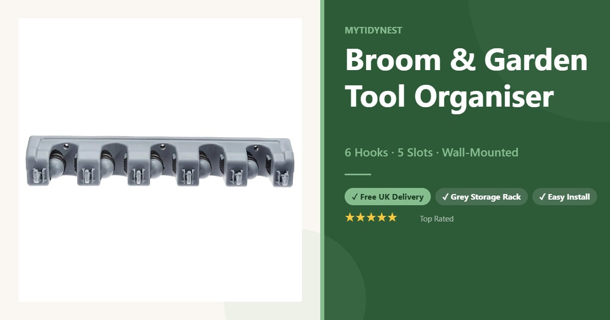 Broom & Garden Tool Organiser – MyTidyNest marketing image
