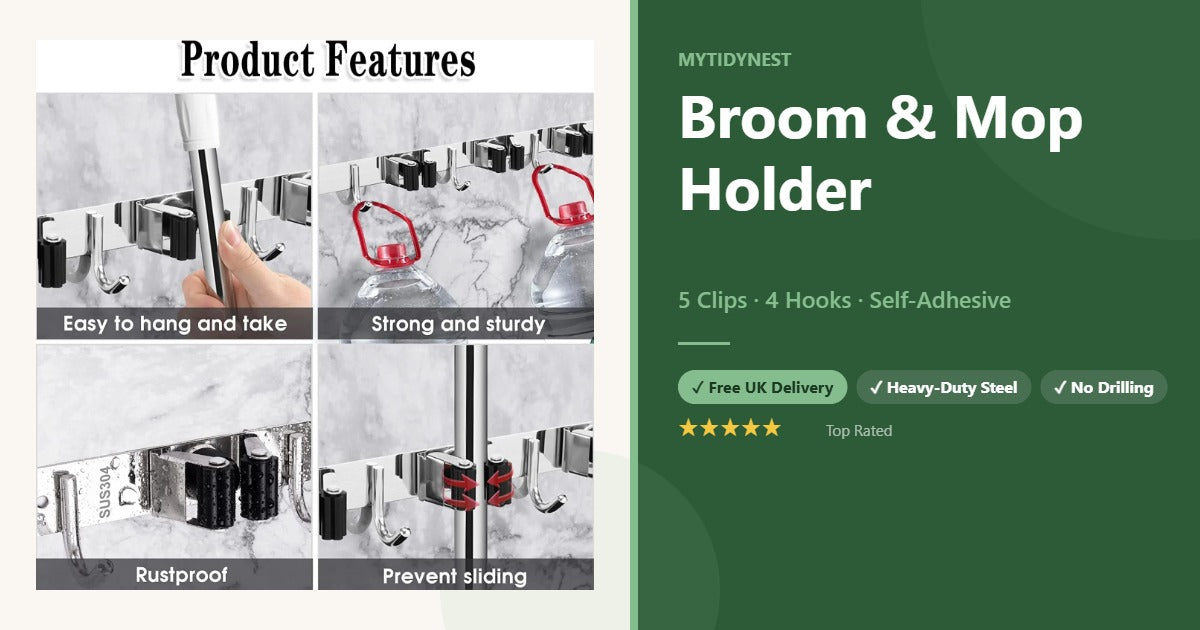 Broom & Mop Holder – MyTidyNest marketing image
