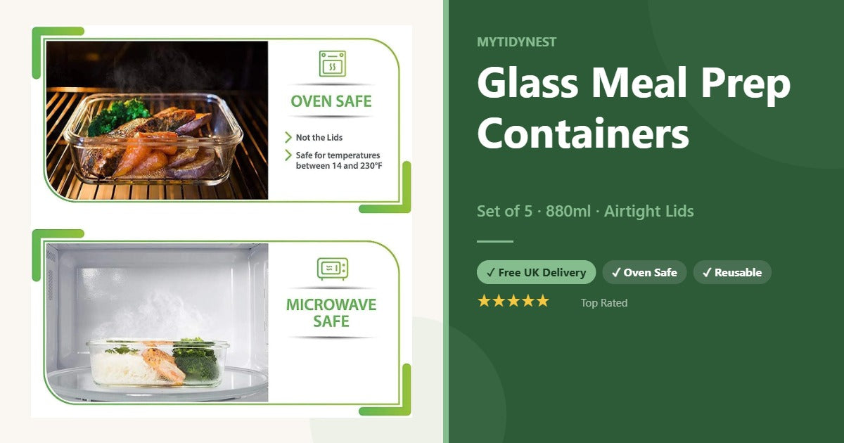 Glass Meal Prep Containers – MyTidyNest marketing image